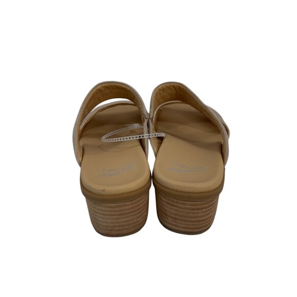 Dansko Theresa Womens Sandals Block Heel Metallic Nude Leather Suede Size 39 - Picture 8 of 12